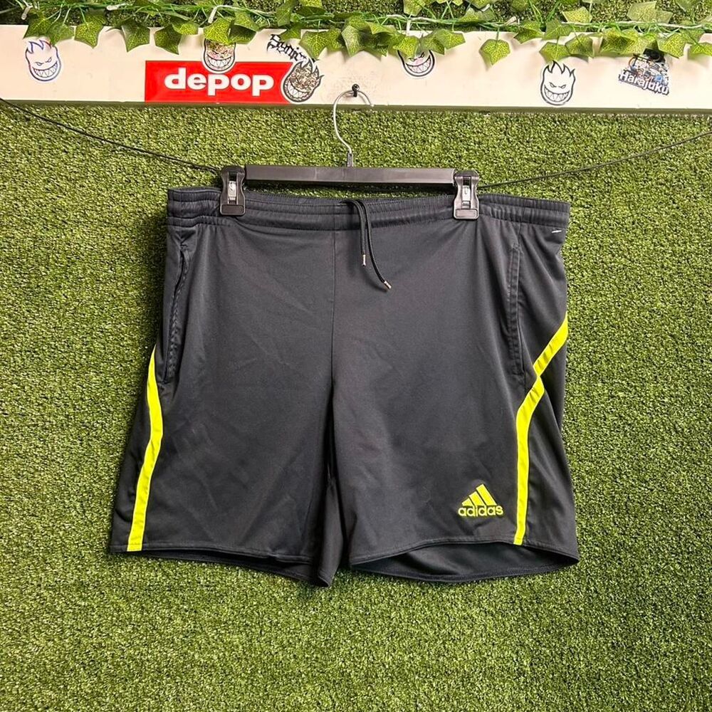 Adidas Men's Black and Grey Shorts